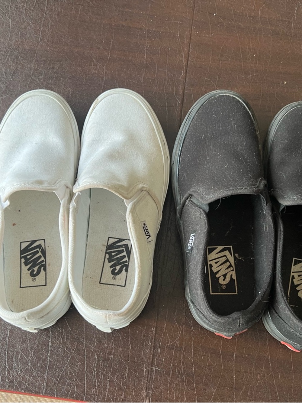 Vans Slip-On Duo in White and Black Canvas